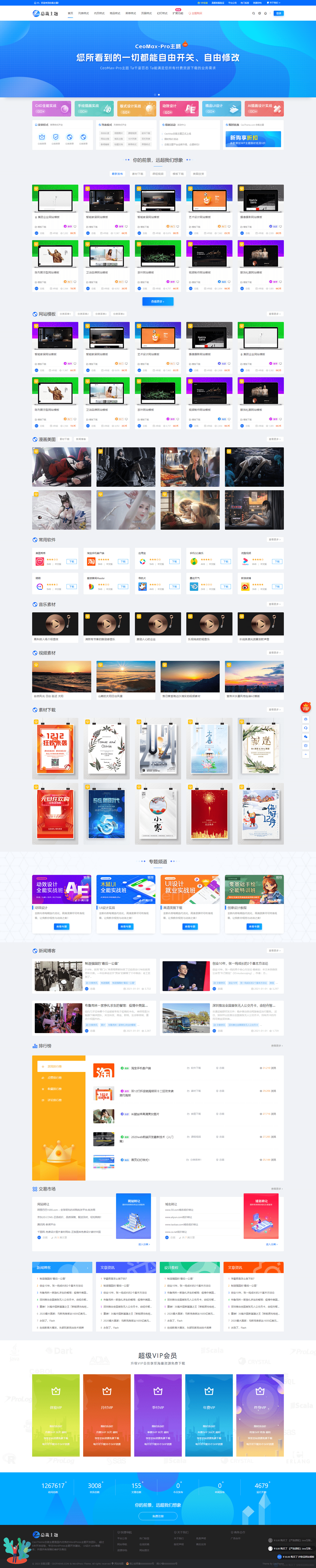 WordPress 资源展示型下载类主题 CeoMax-Pro_v7.6 开心版绕授权-梦都歌-精品资源社区,梦都歌资源网